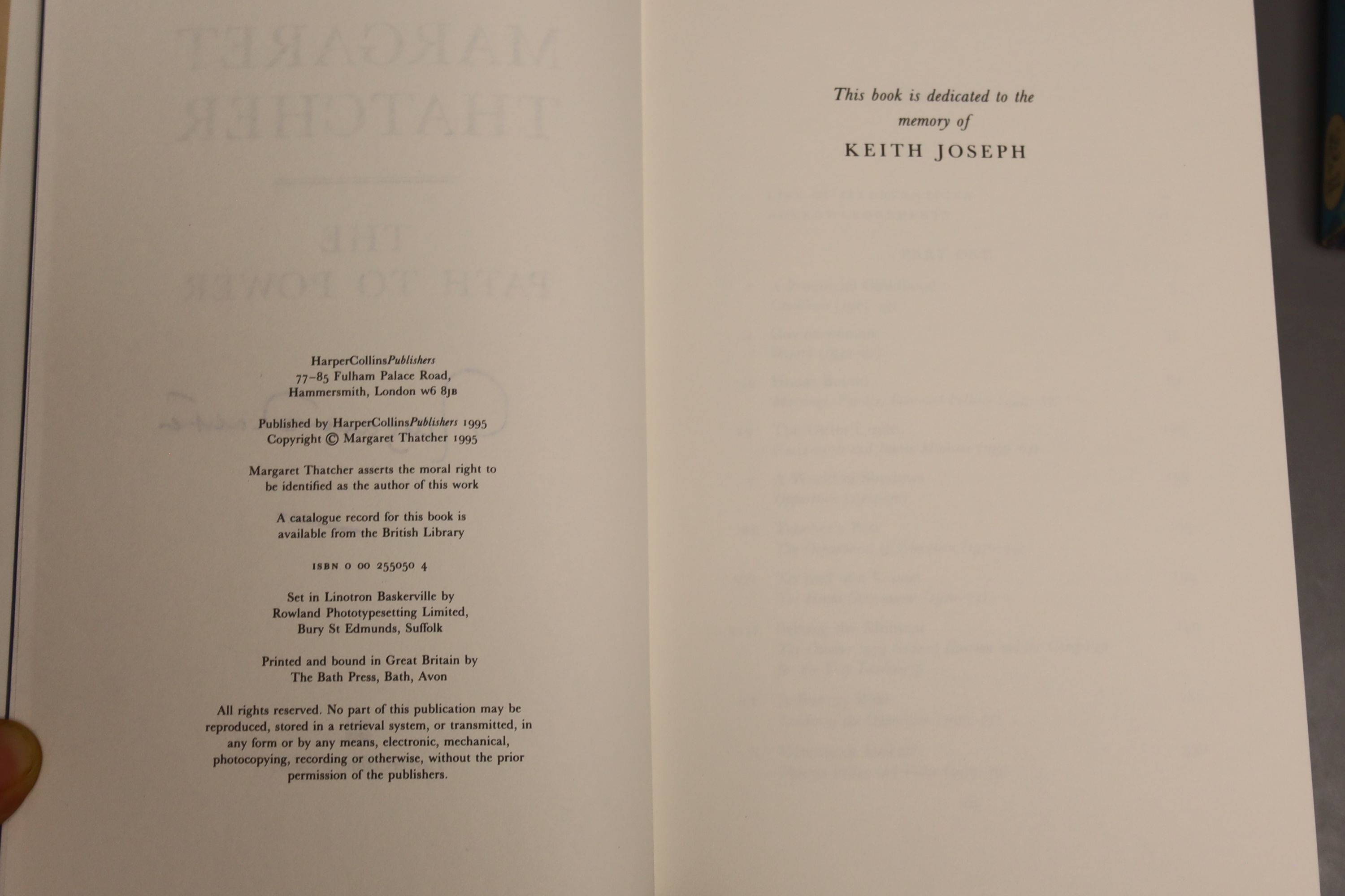 Thatcher, Margaret – The Path To Power, 8vo, signed, hardback, (dj present) Harper Collins, 1995., Heath, Edward – Sailing, A Course Of My Life, first edition, second re-print, December 1975, signed, (dj present, minor c